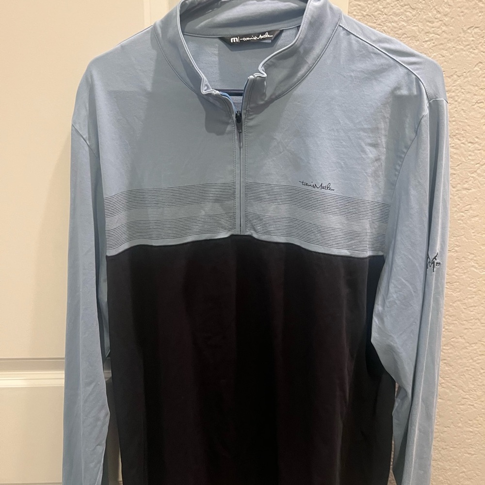 Travis Mathew Light Blue Quarter-Zip Pullover